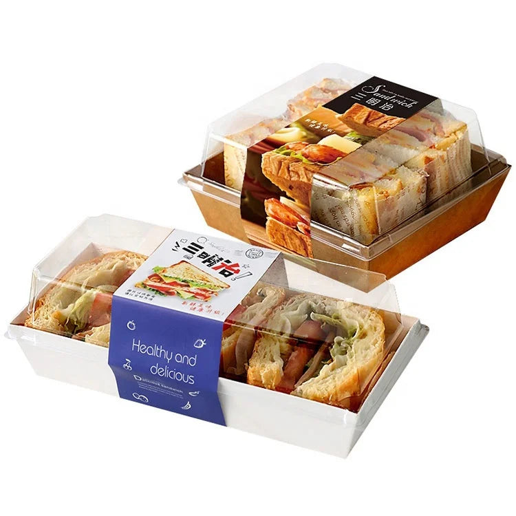 Manufacturer Custom Biodegradable Kraft Paper Sandwich Lunch Packaging Box