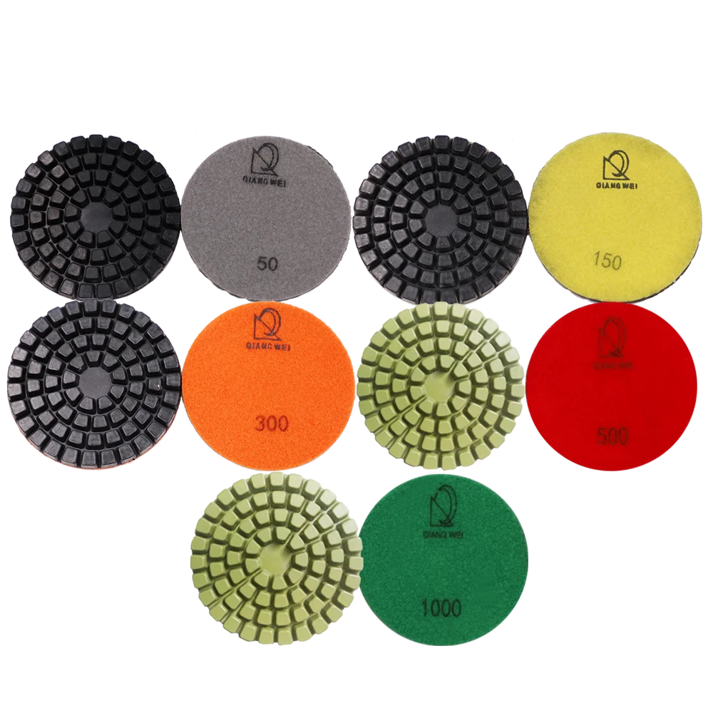 4 Inch 8 mm Thickness Diamond Wet Use and Dry Use Polishing Pads for Concrete Floor