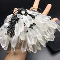 Natural Stone White Crystal Column Pendant Necklace Natural Druzy Clear Quartz Gemstone Pendant Necklace for Women and Men