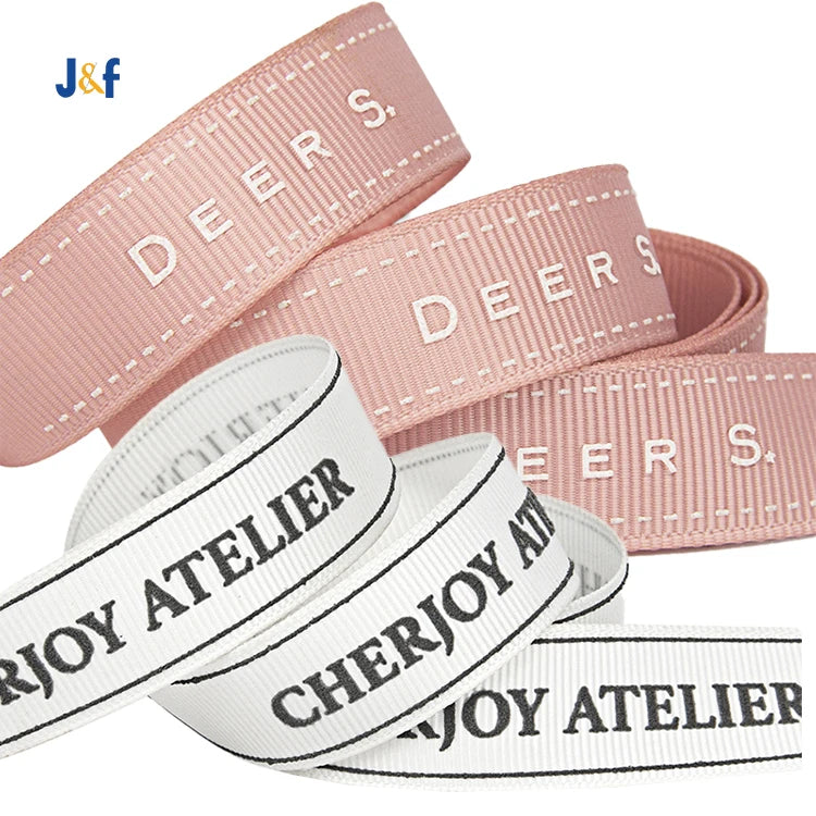 Custom Logo Printer Gift Wired Bows Roll Thermal Transfer Printing Character Flower Gold Silk Satin Ribbons