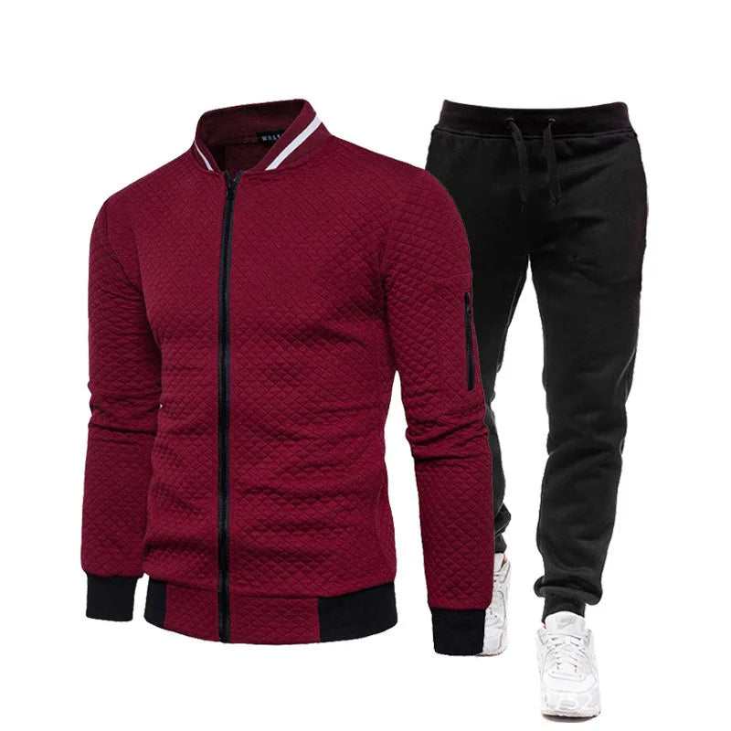 Men Sportswear Set Brand Mens Tracksuit Sporting Fitness Clothing Two Pieces Long Sleeve Jacket + Pants Casual Men's Track Suit