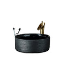 Jingdezhen Handmade Black Art Ceramic Countertop Mounted Modern Design Basin Sink Water Resistant Eco-Friendly Easy Bathroom