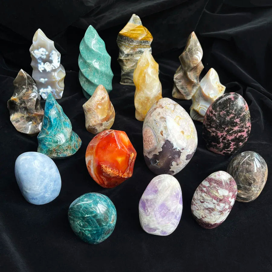 Wholesale Agate Cherry Agate Ocean Jasper Blue Amazonite Crystal Flame for Decoration