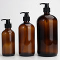 Amber Boston Round Glass Bottles with Caps UV Protection for Liquids Food-Grade for Essential Oils Lotions & Laboratory Use