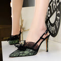 Summer Women 9 CM Pencil High Heel Shoes Pointed Pumps Thin Heel Wedding Wear Designer Office Ladies Heeled Shoes