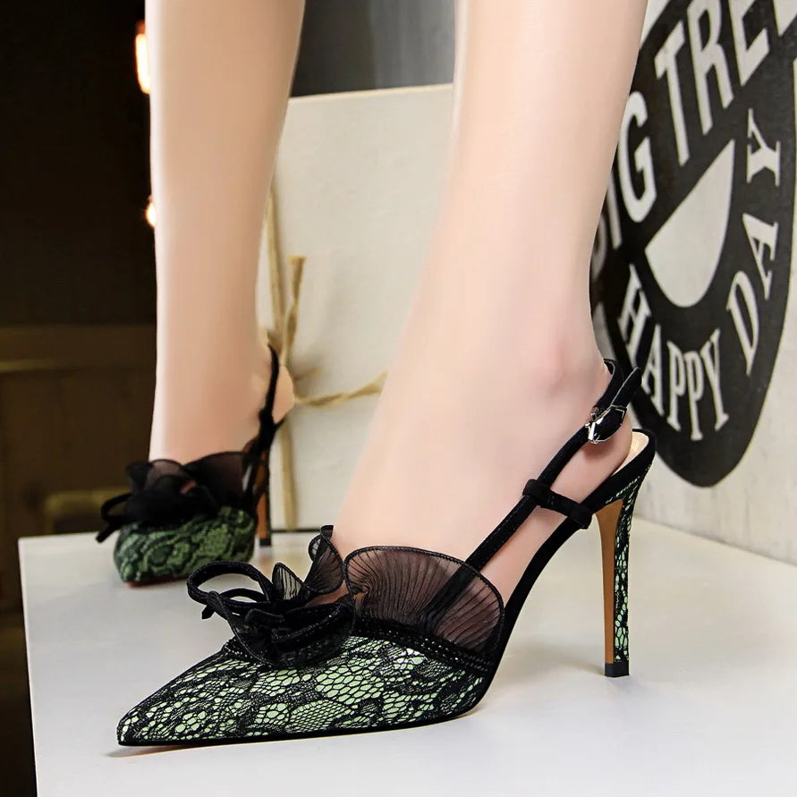 Summer Women 9 CM Pencil High Heel Shoes Pointed Pumps Thin Heel Wedding Wear Designer Office Ladies Heeled Shoes