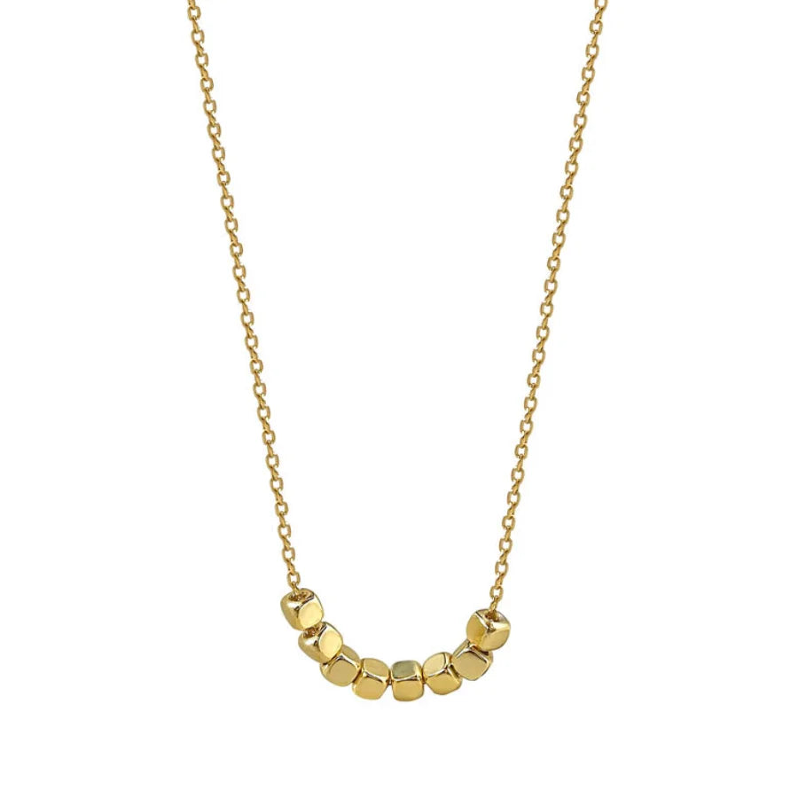 Wholesale  square Design Pendant Necklace Sterling Silver 925 Jewellery Gold Plated  Silver Necklace
