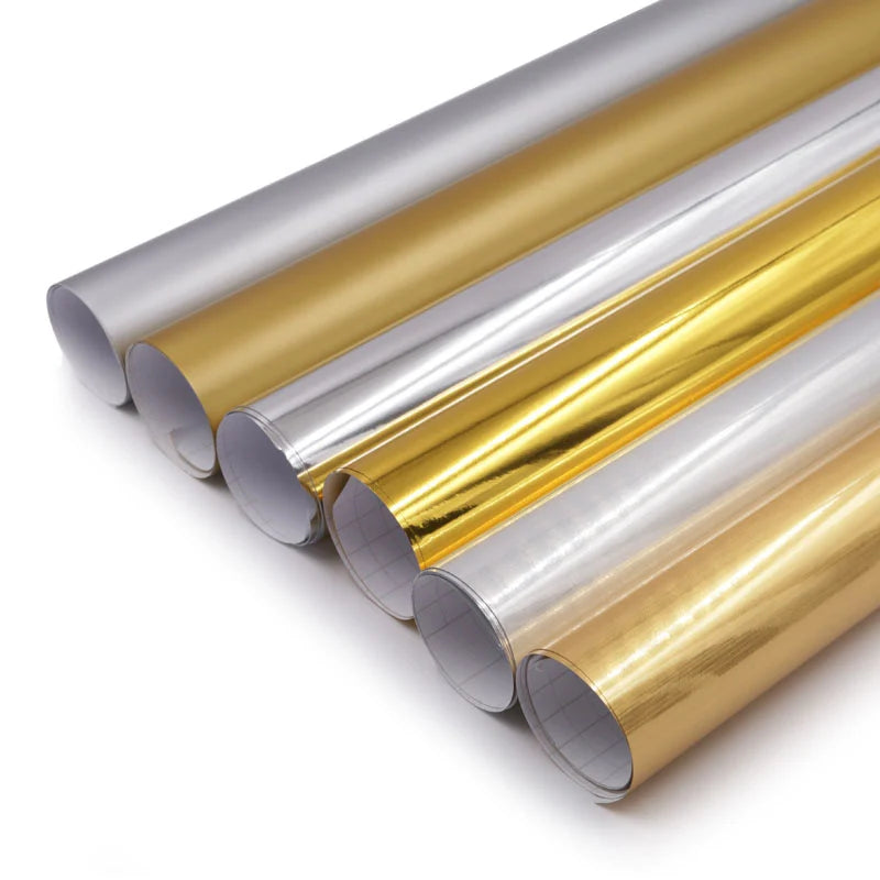 Poster Material Signboard Vinyl Chrome Matte Gloss Silver Gold Self Adhesive Graphic Metallic Cut Vinyl Film