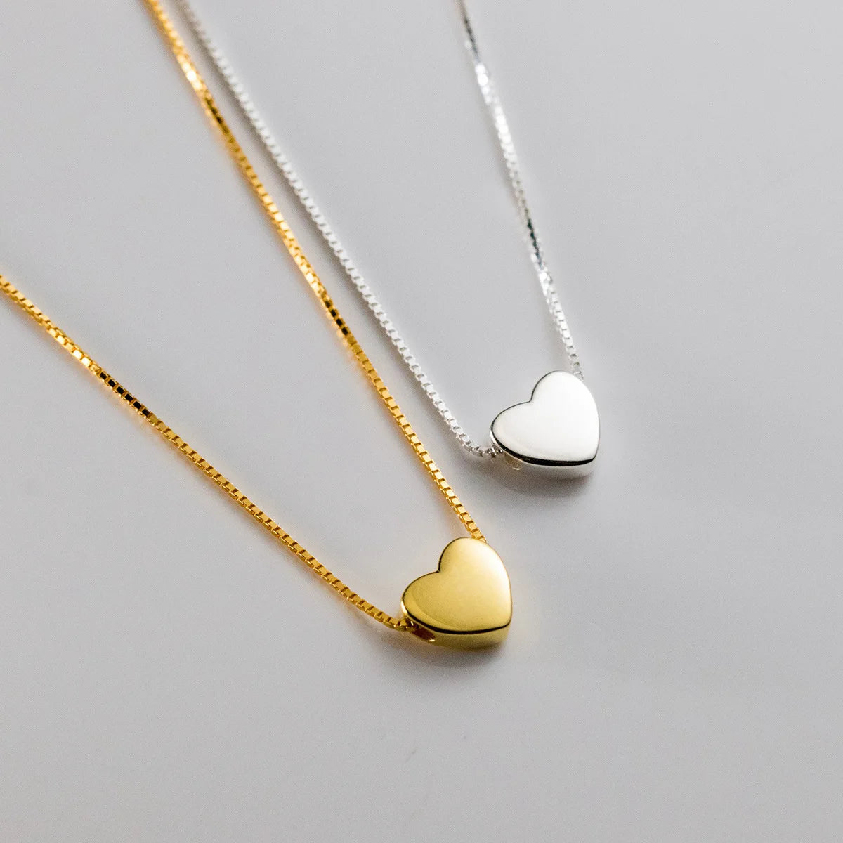 Fashion Minimalist Jewelry Necklaces 925 Sterling Silver Trendy Necklaces Small Heart Gold Plated Necklace for Women