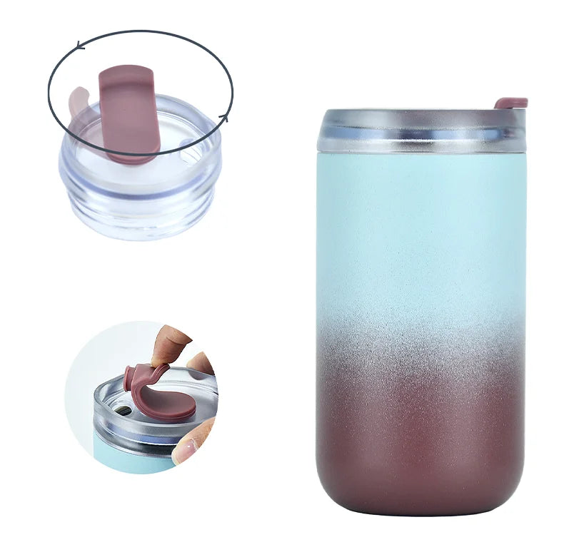 Wholesalers Reusable 500ml Double Wall Stainless Steel Tumbler 17oz Travel Coffee Mug Straw Leakproof for Hot Beverages