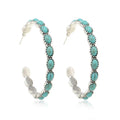 SC Simple Elegant Turquoise Hoop Earrings Exaggerated Acrylic Circle Earrings Vintage Green C Type Geometric Earrings