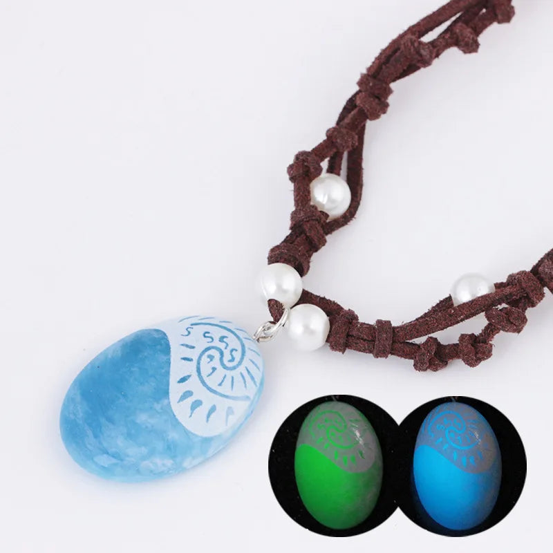 Wholesale Personality Luminous Handwoven Necklace Fashion Braided Pearl Night Glow Pendant Necklace
