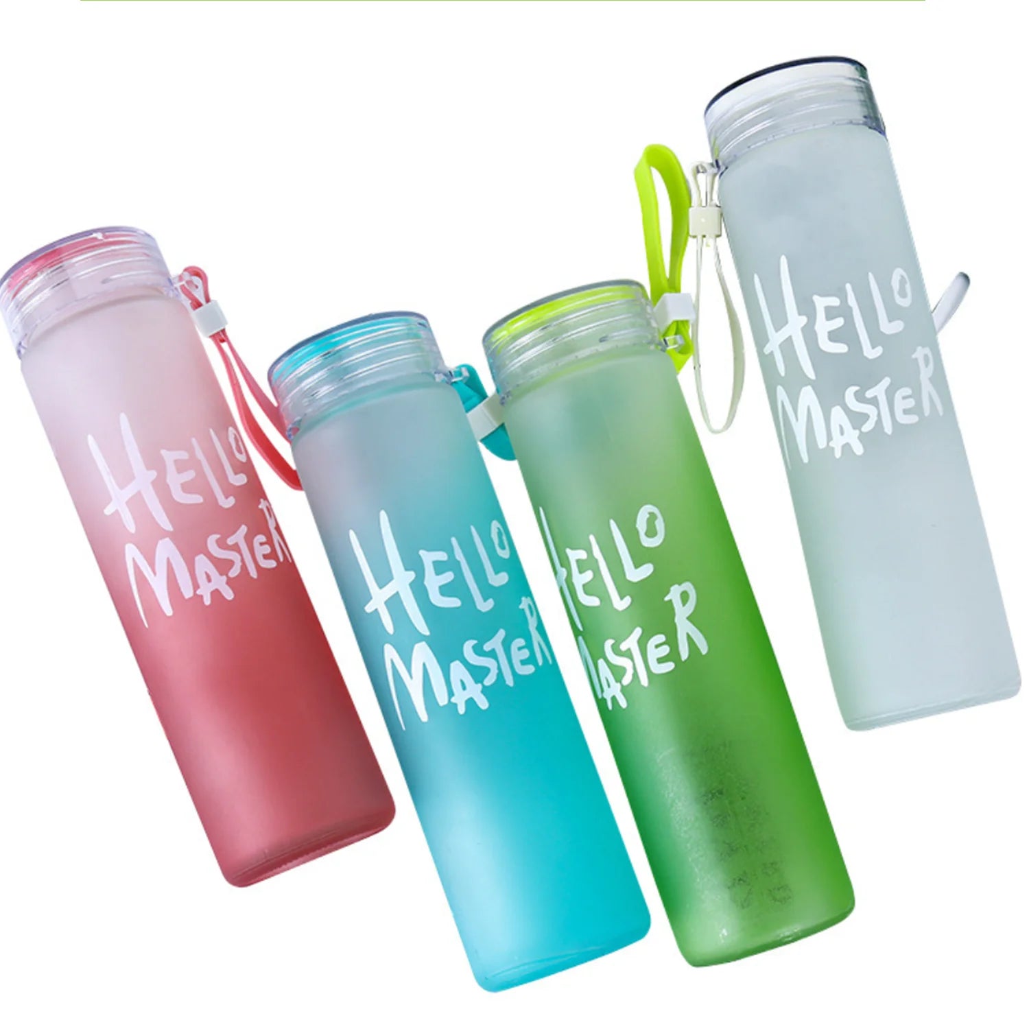 Water Bottle Gradient Colorful Party Glass Drink Mug Colorful Gym Sports Frosted Eco Friendly Bottle Business Gift Wholesale