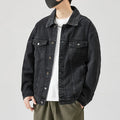 EJ-005 Heavyweight Cotton Denim Streetwear Wash Blue Jeans Jacket Men Custom Denim Jackets