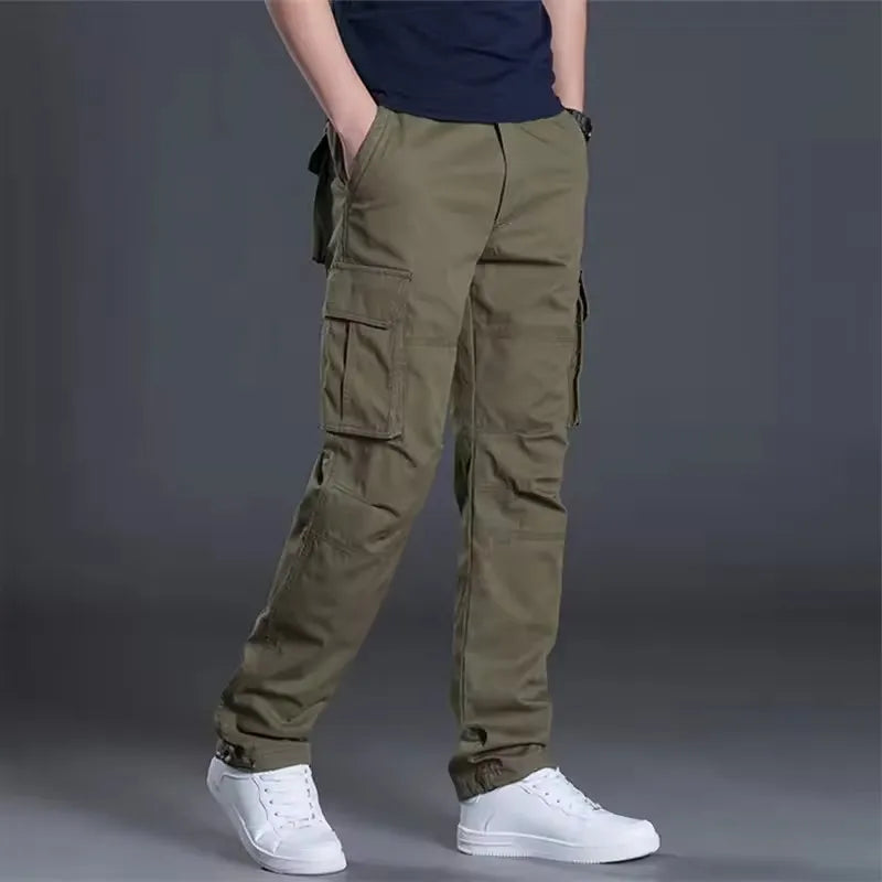 Custom Men's Vintage Wide Leg Multi Pockets Baggy Jogger Utility Tactical Windbreaker Cargo Pants Manufacturer