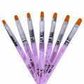 NAB036 7pcs Set Nylon Resin Acrylic Nail Brush for Nail Art 3D Polish PEN Gel Painting Drawing Brushes Commercial & Home Use