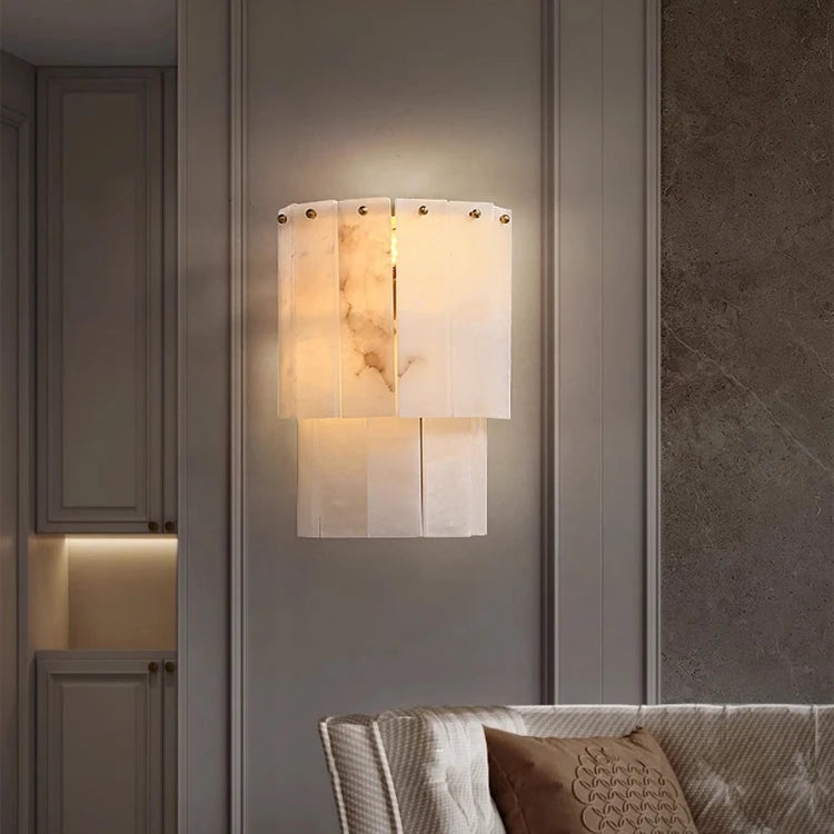 Villa Luxury Marble Wall Lamps Factory Wholesale Nordic Modern Gold Natural Brass Wall Lamp for Home Decor