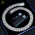 18MM Width Fine Jewelry Men Necklace Sterling Silver 925 Iced Out Moissanite Hip Hop Iced Out Cuban Link Chain