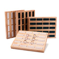 Rectangular  20 Slots Rings Display Tray Holder Organizer Wood Black Leather Jewelry Rack Tray