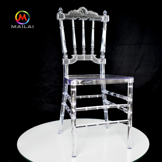 Clear Crystal Plastic Acrylic Resin Chiavari Wedding Chair MegaBDM