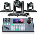 30x Zoom PTZ Camera AI Tracking HD-MI/USB3.0 and 4D Joystick Controller Supply Large Events Conference Church Livestreaming