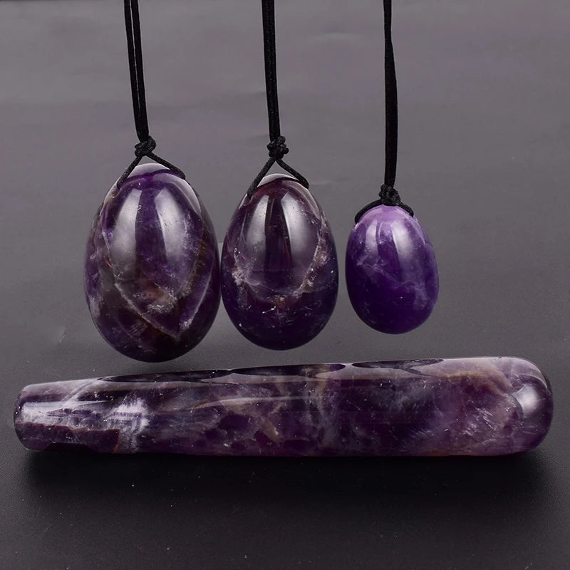 DIY Yoni Products Wholesale Effective Healing Crystal Amethyst Yoni Eggs for Vaginal Exercise