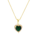 Joyas Fashion Ladies 18k Gold Plated Zircon Heart Pendent Necklace Gemstone Heart Necklace for Girls