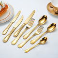 Elegant Luxury Stainless Steel Flatware Set Disposable Titanium Silver Fork Spoons for Steak for Wedding Hotels Restaurants