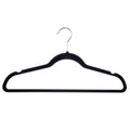 Wholesale Customized Black Non-Slip Velvet Hangers Cheap Plastic Flocking Single Tier Clothes Hanger Velvet Hanger
