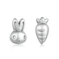 Dylam Stylish Fine Jewelry Hypoallergenic Women S925 Silver Rhodium 18K Gold Chinese Zodiac Rabbit Carrot Stud Earring