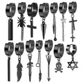 Earrings for Men Wholesales Black Earrings Mens Earrings Stainless Steel Dangle Earrings for Men Women Kpop Earrings Piercing Ho