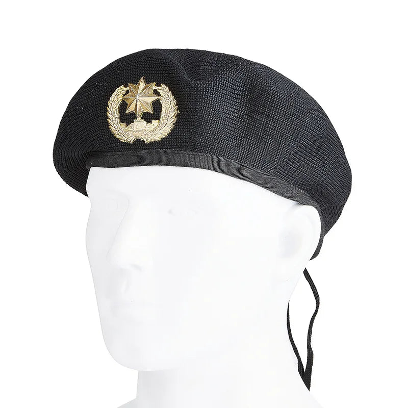 Custom Beret Cap with 100% Wool Velvet Fabric Four Seasons Unisex Adult Outdoor Use