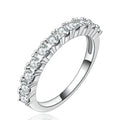 Pretty Classic Imitation Rhodium Plated Brass Daily Wear Half Eternity Women CZ Ring Cubic Zirconia Girls Promise Jewelry Gift