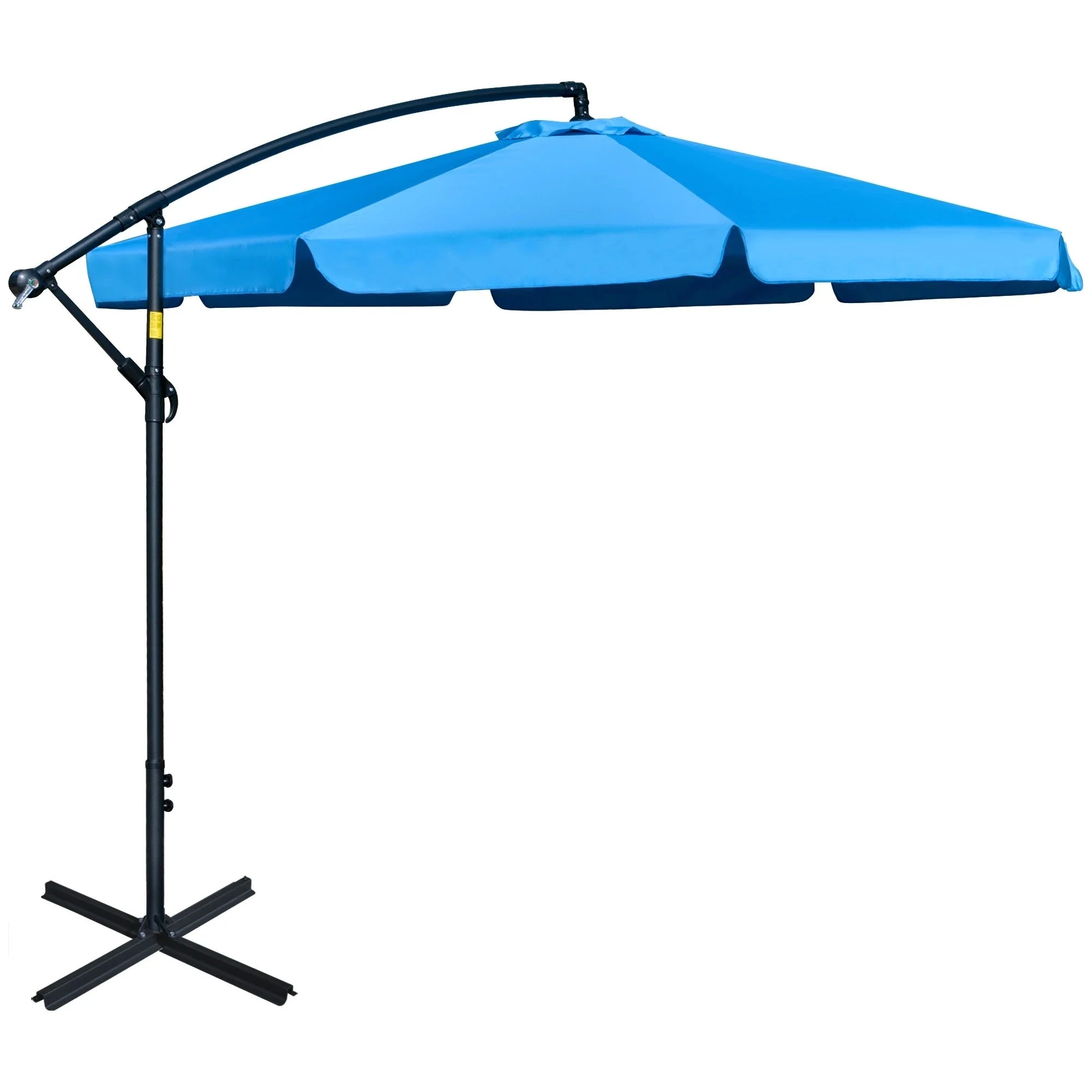 10ft Exterior Cantilever Umbrella for Patio Deck Pool Backyard Park Classical Design 8 Sturdy Ribs Crank Steel Construction
