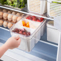 Transparent Plastic PET Kitchen Stackable Container Storage Box Bins Refrigerator Drawer Fridge Organizer with Lids