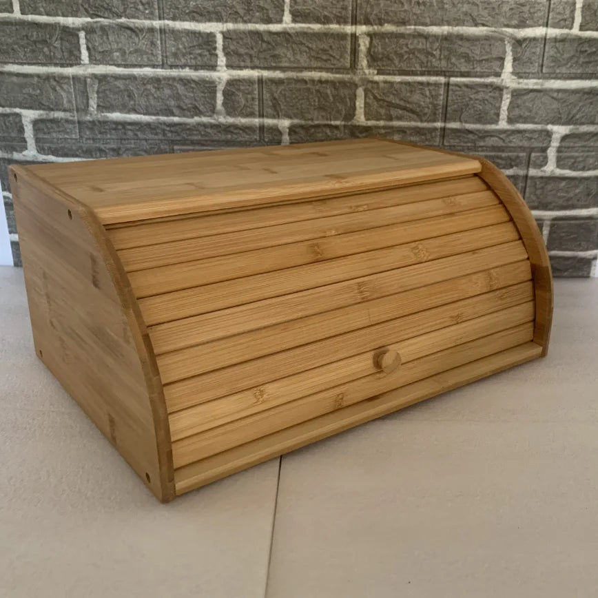 Bamboo Food Bread Cake Storage Box for Travel