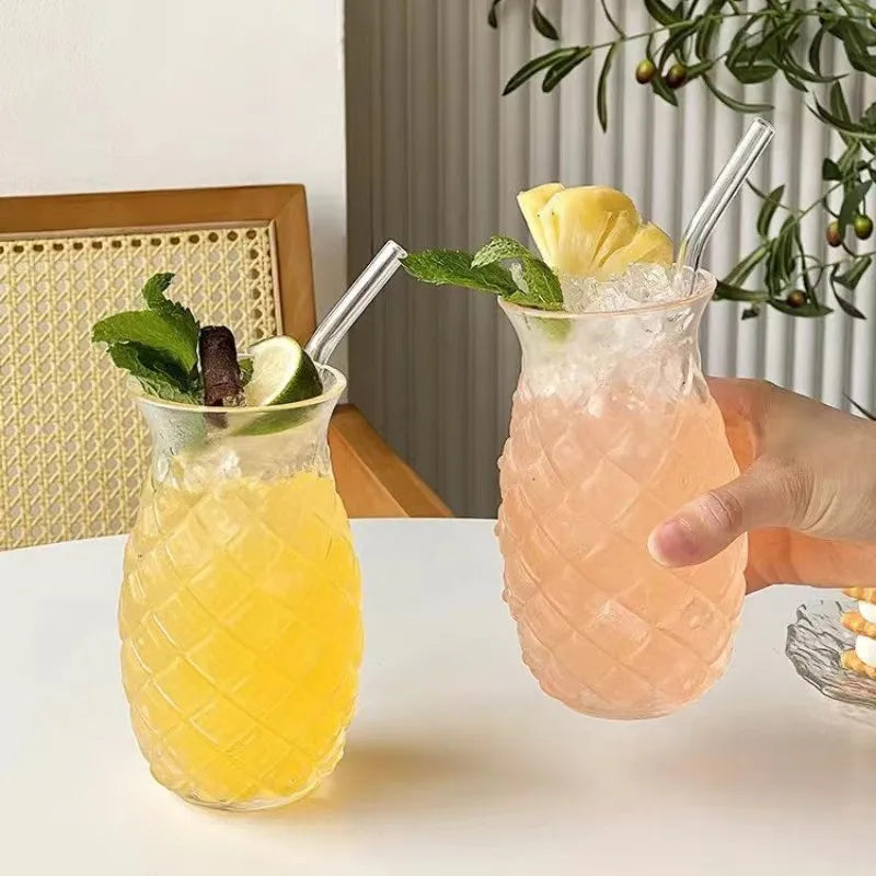 550ML Pineapple Shape Embossed Pattern Creative Jug Liquor High Borosilicate Glass Cup for Wedding Restaurant bar Party