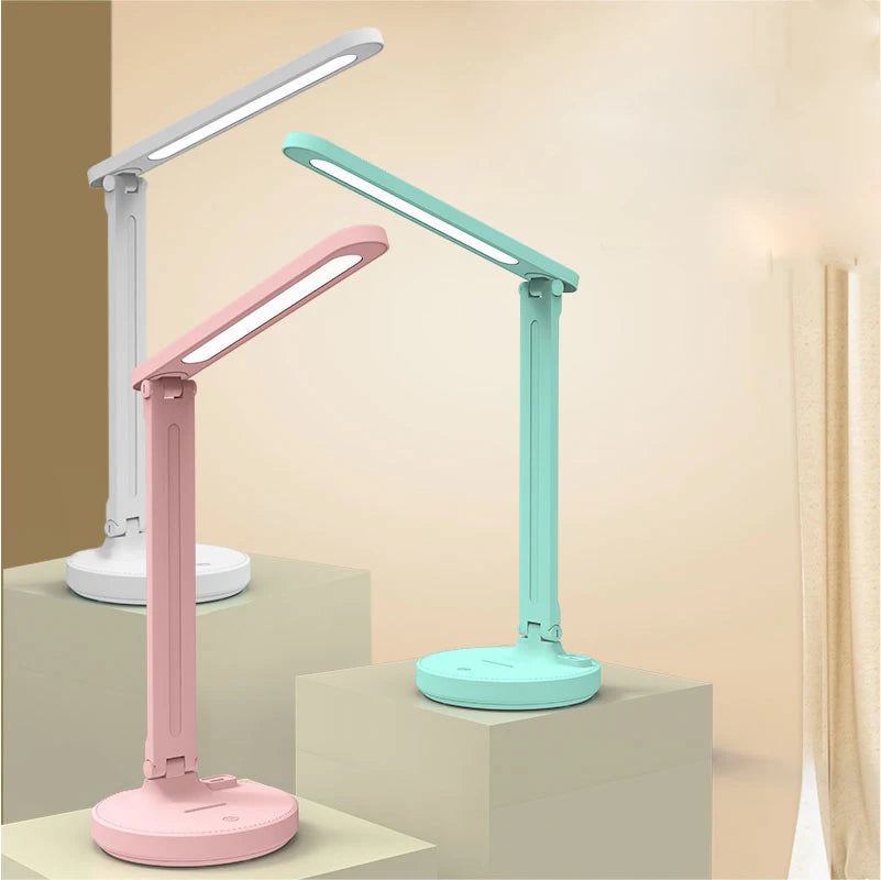 USB Rechargeable Touch Table Lamp Modern Foldable Dimmable LED Desk Lamp for Study for Living Room Charging Capabilities