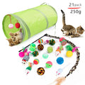 Interactive Cat Tunnel Toy Set Cat Kitten Toys Pack Feather Teaser Wand Toys for Cat