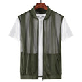 RNSHANGER Summer Men Mesh Hollow Waistcoat Breathable Outdoor Sports Coat High-Quality Design Leisure Vest for Men Not T Shirt