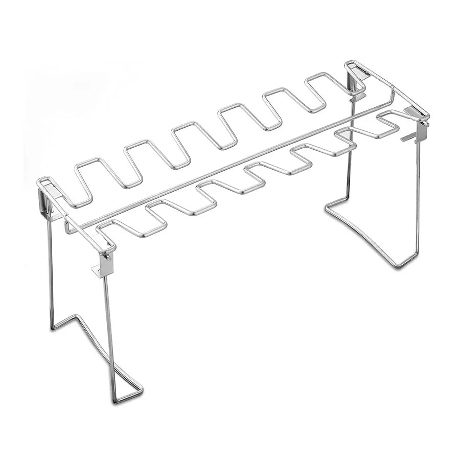 High Grade 4-Slot Chicken Leg and Wing Rack Stainless Steel Metal Chicken Rack for BBQ Grill Smoker & Oven Use