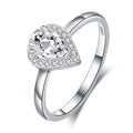 Wholesale Women Eternity 925 Sterling Silver Rings Water Drop Shaped Wedding Engagement Ring