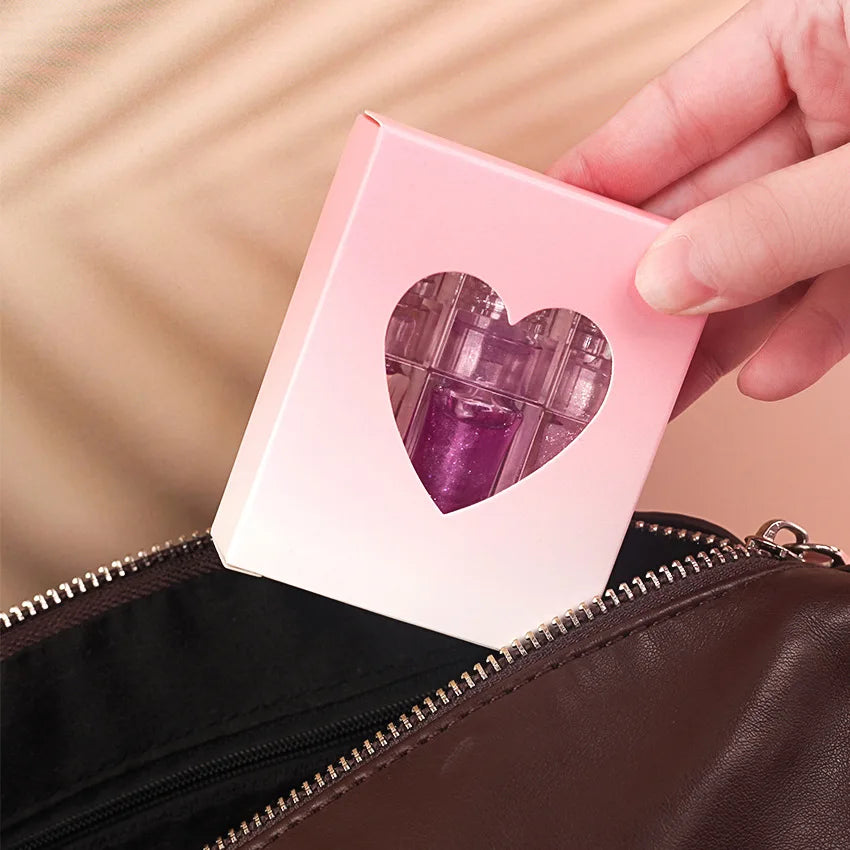 Fruit Repair Lip Gloss Heart Shape Gift Box Heart Shape Temperature-sensitive Color-changing Lip Oil Set Lip Plumping Oil Kit