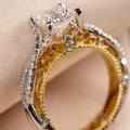 CAOSHI Factory Wholesale Luxury Princess Square Design Zircon Finger Rings for Women Engagement Two Tone Plated CZ Rings Jewelry
