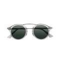 Fashion Round Acetate and Metal Double Bridge Sunglasses Transparent/Brown Frame Polarized Lens