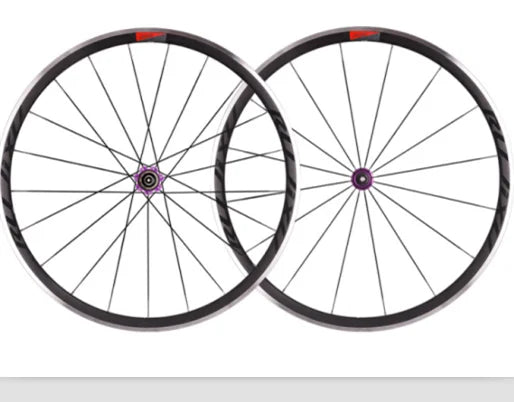 RUJIXU 700C Road Bike Wheel Set Carbon Fiber Hub with Aluminum Alloy Rim & Steel V Brake System