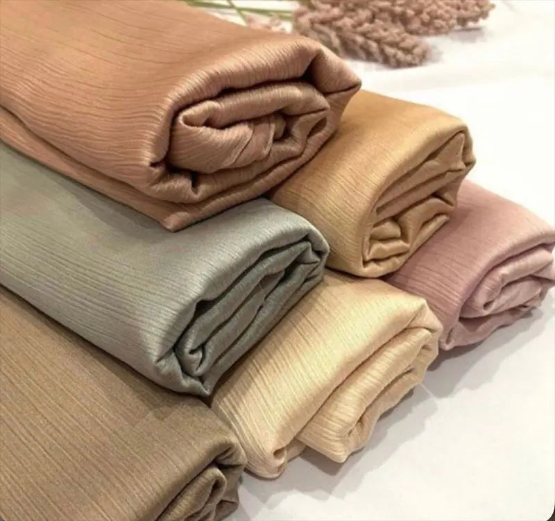 Hot Sale Crepe Pleated Malaysian Matte Satin Silk Shawl Hijab Scarf for Women