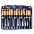 12pcs Wood Carving Chisel Set Sharp Woodworking Tools With Case Storage for Woodworking Tools Lathe Chisel 335*275mm 65mn65mn