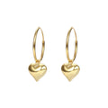 Daidan Silver 925 Earrings Fashion Peach Huggins Hoop Heart Drop Womens Earrings