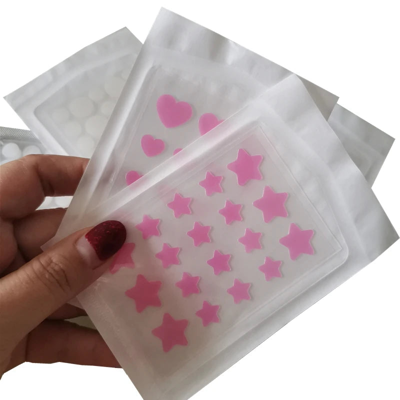 Paper Box Pink Star Heart Acne Removal Pimple Patches Breathable Hydrocolloid Acne Patch